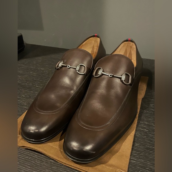 GUCCI VINTAGE Brown Horse Bit Leather Loafers SIZE 10 1/2 (NEVER WORN) - Picture 7 of 10